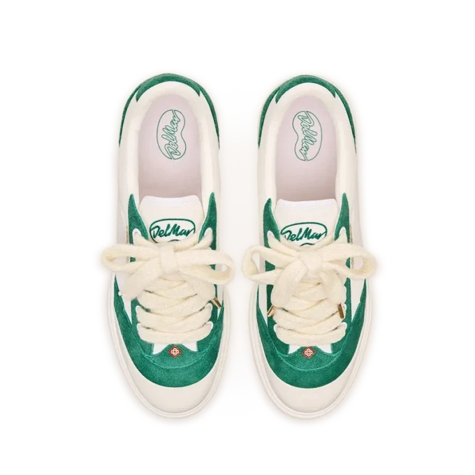 Del Mar witte en groene sneaker voor heren Del Mar witte en groene sneaker voor heren