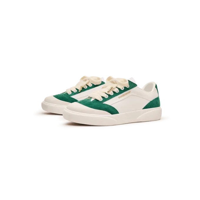 Del Mar witte en groene sneaker voor heren Del Mar witte en groene sneaker voor heren