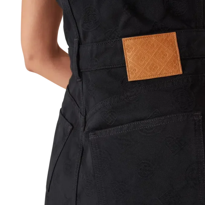 Denim Monogram-jurk met rits