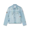 Denimjasje met geborduurd motief Denimjasje met geborduurd motief