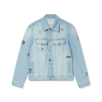 Denimjasje met geborduurd motief