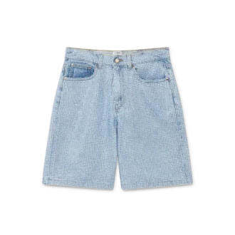 Denimshort met kristallen versiering