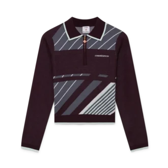 Diagonal Tennis Merino poloshirt met lange mouwen