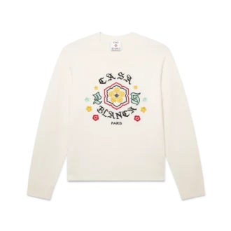 Emblem Merino gebreide trui met ronde hals