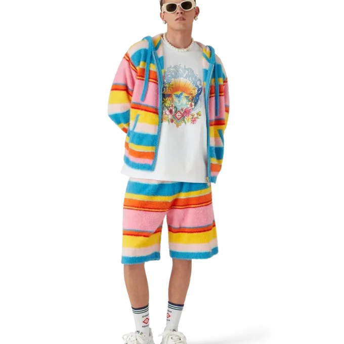 Fluffy gestreepte oversized Shorts Fluffy gestreepte oversized Shorts