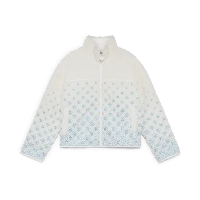 Geborduurd fleece jack met monogram in kleurverloop Geborduurd fleece jack met monogram in kleurverloop