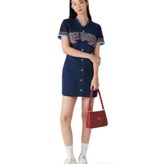 Gebreide baseballjurk