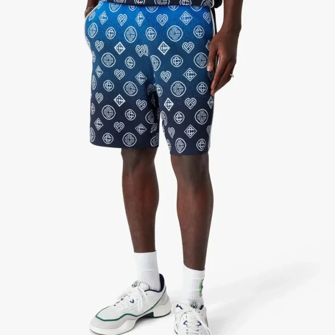 Gebreide Shorts met monogram in kleurverloop Gebreide Shorts met monogram in kleurverloop