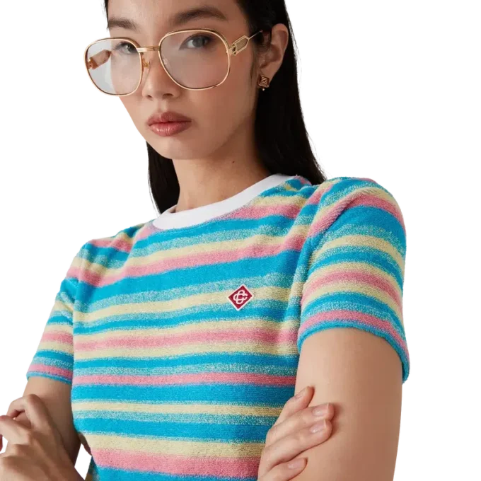 Gestreepte badstof top Gestreepte badstof top