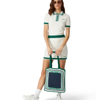 Gestreepte gehaakte tas