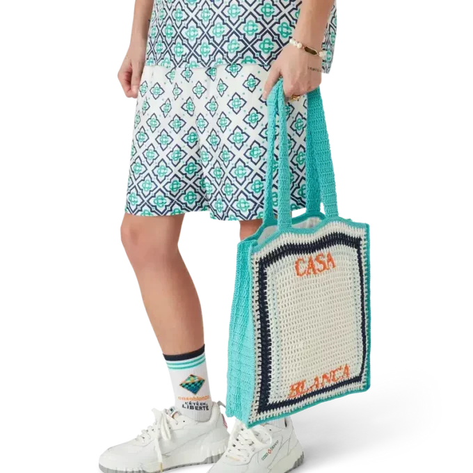 Gestreepte gehaakte tas Gestreepte gehaakte tas