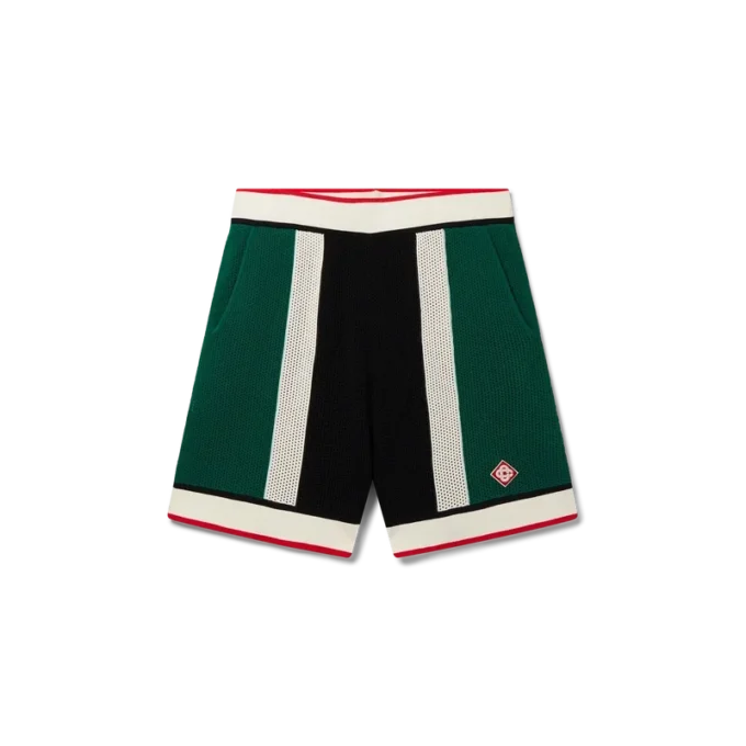 Gestreepte mesh-Shorts Gestreepte mesh-Shorts