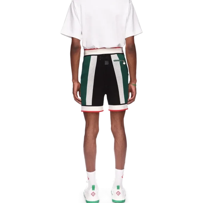 Gestreepte mesh-Shorts Gestreepte mesh-Shorts