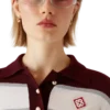 Gestrept oversized poloshirt met lange mouwen Gestrept oversized poloshirt met lange mouwen