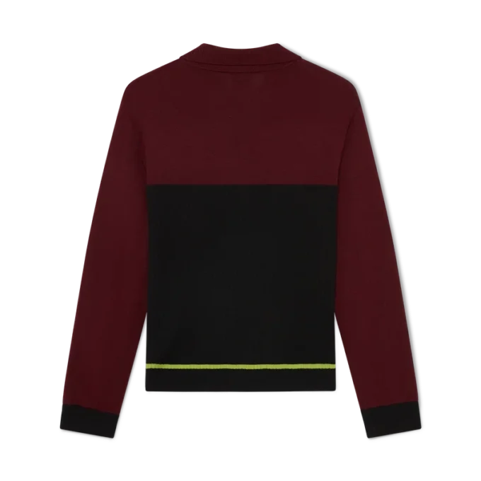 Gestrept oversized poloshirt met lange mouwen Gestrept oversized poloshirt met lange mouwen
