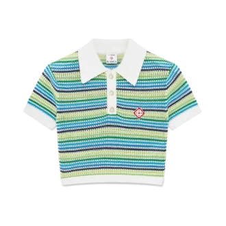 Gestrept poloshirt met korte mouwen