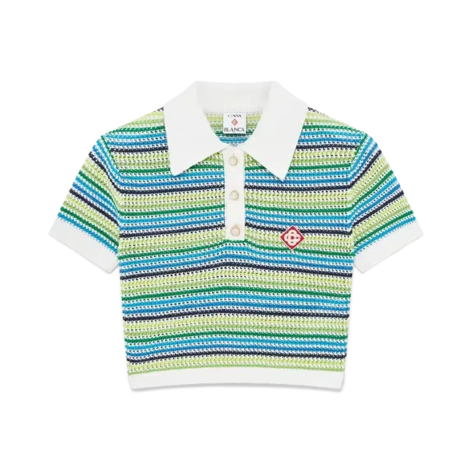Gestrept poloshirt met korte mouwen Gestrept poloshirt met korte mouwen
