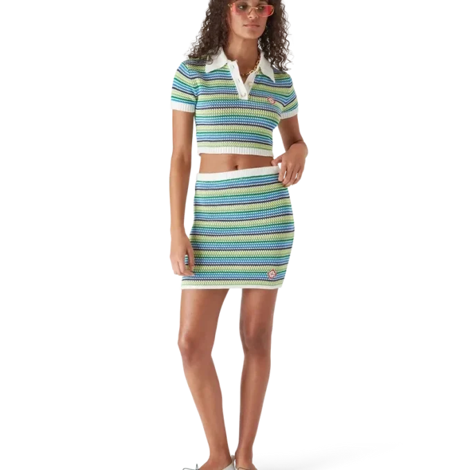 Gestrept poloshirt met korte mouwen Gestrept poloshirt met korte mouwen