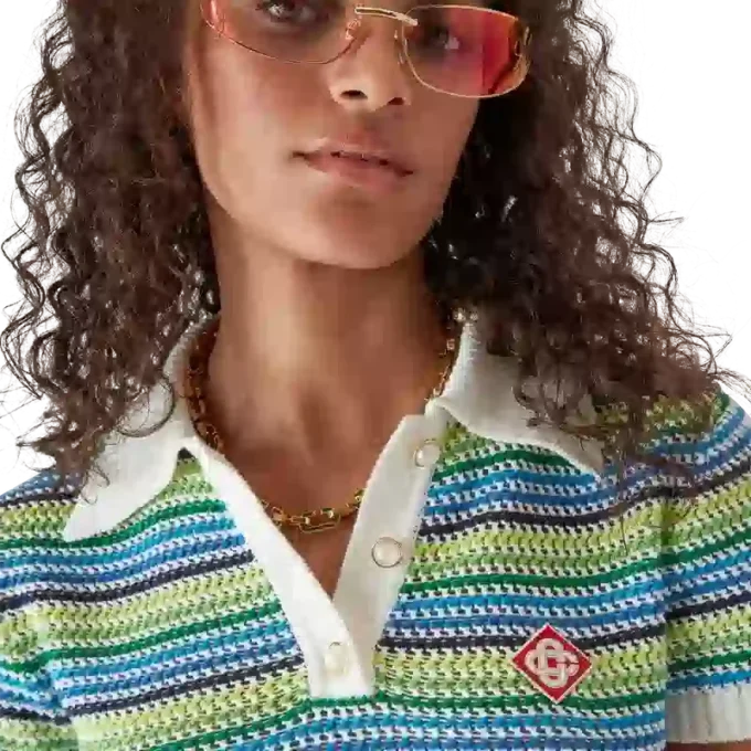 Gestrept poloshirt met korte mouwen Gestrept poloshirt met korte mouwen