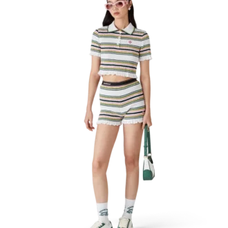 Gestreptes cropped Poloshirt