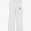 Grijze geborduurde cropped joggingbroek Grijze geborduurde cropped joggingbroek
