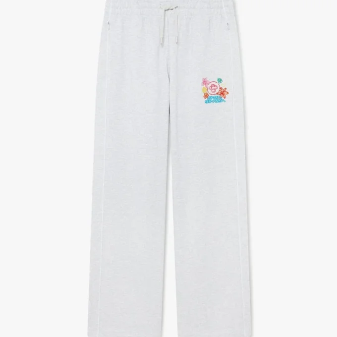 Grijze geborduurde cropped joggingbroek Grijze geborduurde cropped joggingbroek