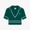 Groen cropped gebreid Poloshirt Groen cropped gebreid Poloshirt