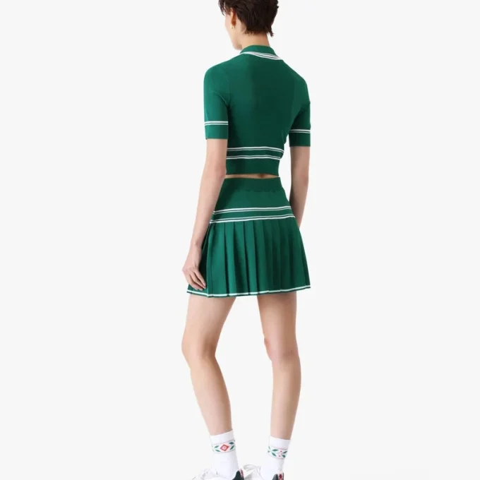 Groen cropped gebreid Poloshirt Groen cropped gebreid Poloshirt