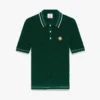 Groen gehaakt poloshirt met korte mouwen Groen gehaakt poloshirt met korte mouwen