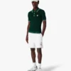 Groen gehaakt poloshirt met korte mouwen Groen gehaakt poloshirt met korte mouwen