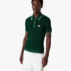 Groen gehaakt poloshirt met korte mouwen Groen gehaakt poloshirt met korte mouwen