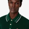 Groen gehaakt poloshirt met korte mouwen Groen gehaakt poloshirt met korte mouwen