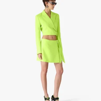 Groene crêpe minirok