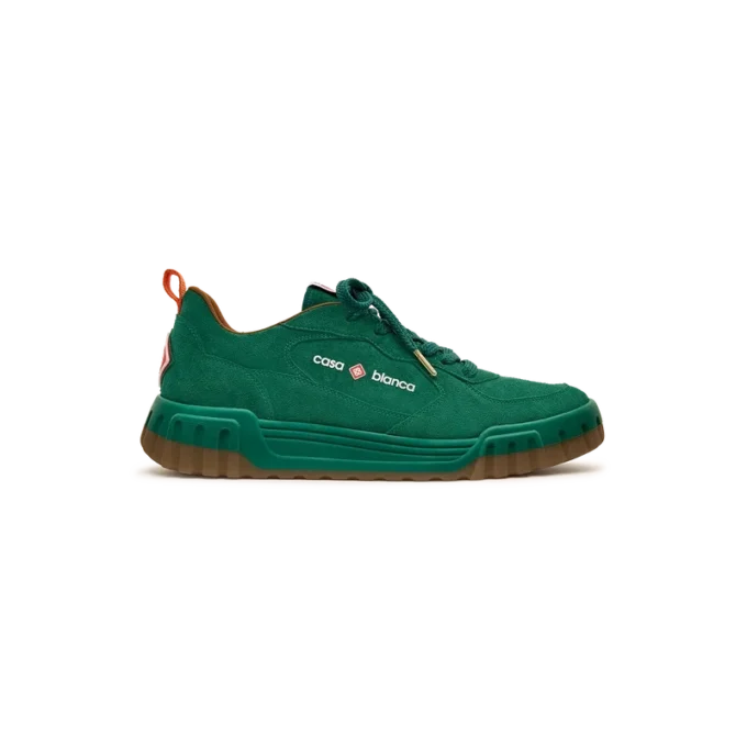 Groene suède Court-sneaker voor heren