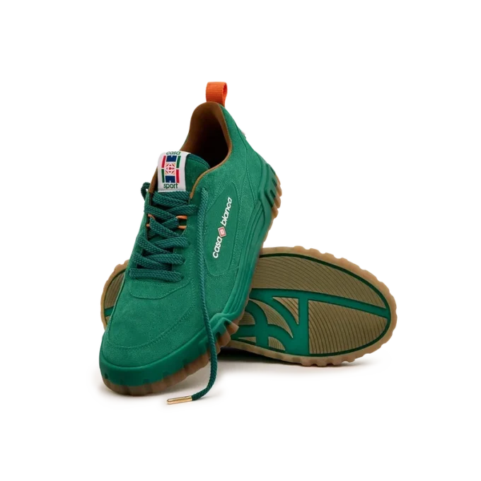 Groene suède Court-sneaker voor heren
