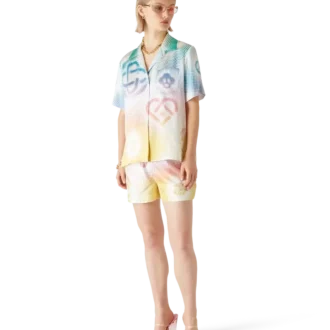 Halftone Logo zijden Shorts