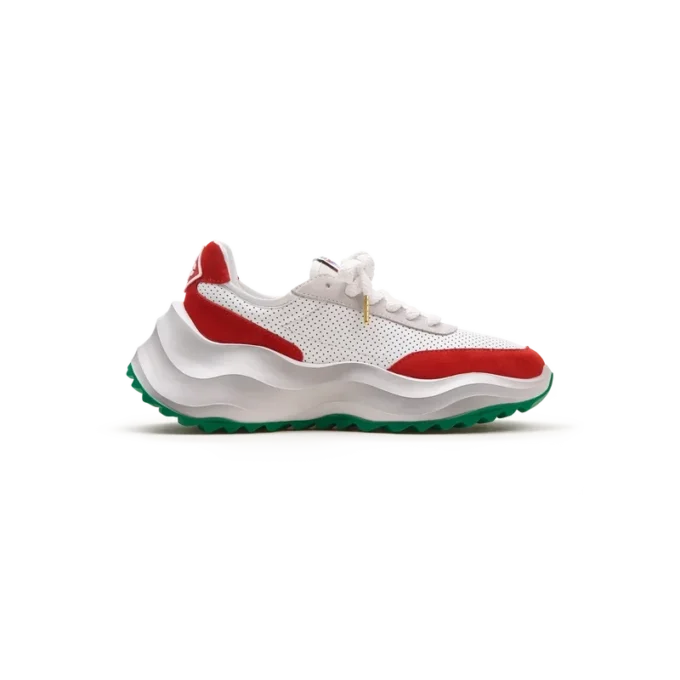 Heren Atlantis witte & rode sneaker Heren Atlantis witte & rode sneaker