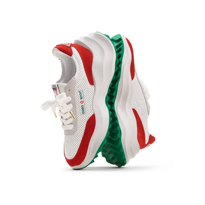 Heren Atlantis witte & rode sneaker Heren Atlantis witte & rode sneaker