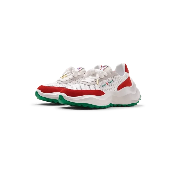 Heren Atlantis witte & rode sneaker Heren Atlantis witte & rode sneaker
