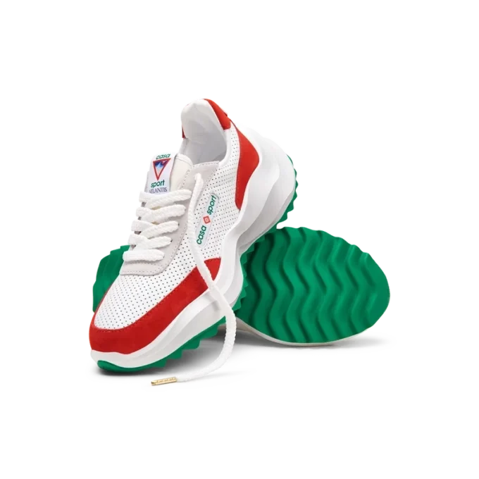 Heren Atlantis witte & rode sneaker Heren Atlantis witte & rode sneaker