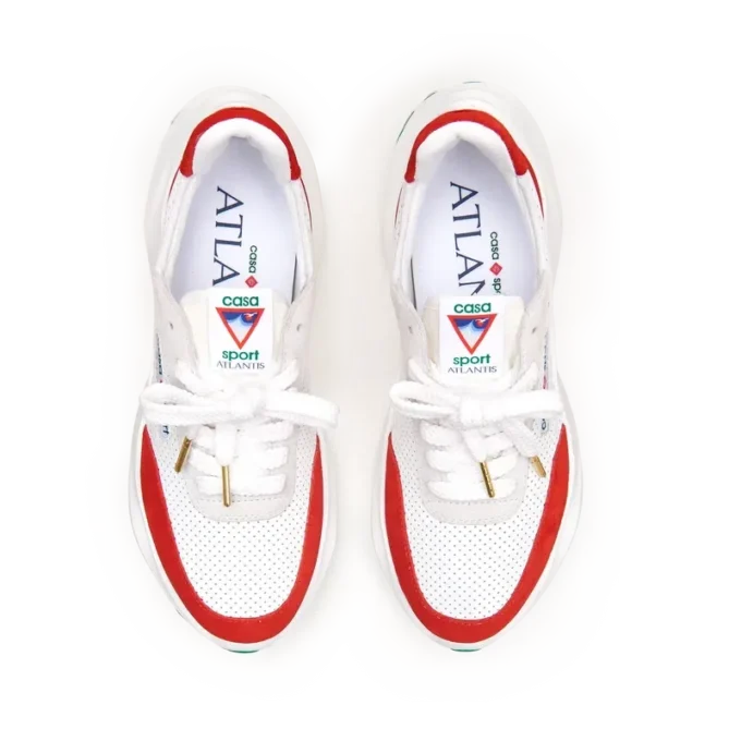 Heren Atlantis witte & rode sneaker Heren Atlantis witte & rode sneaker