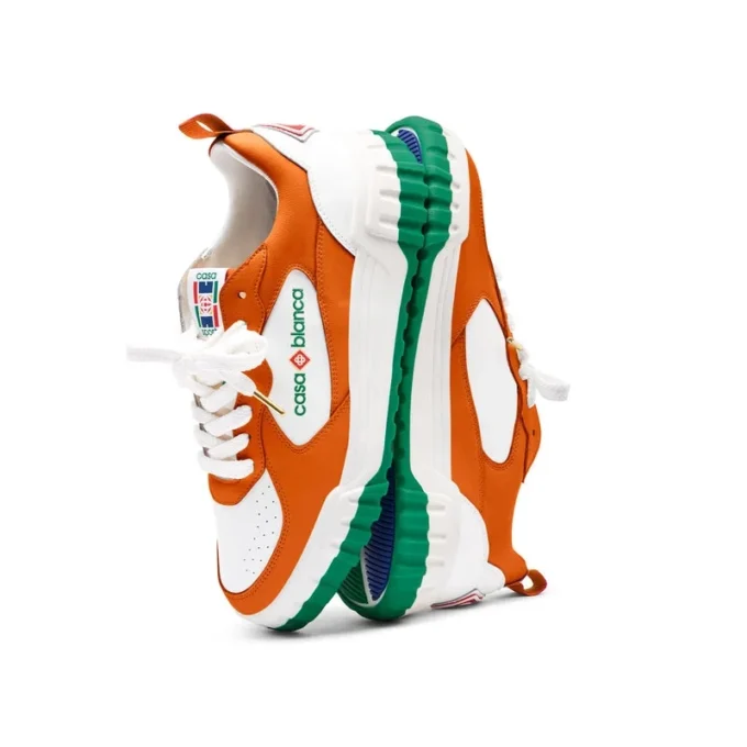 Heren Court oranje & witte sneakers