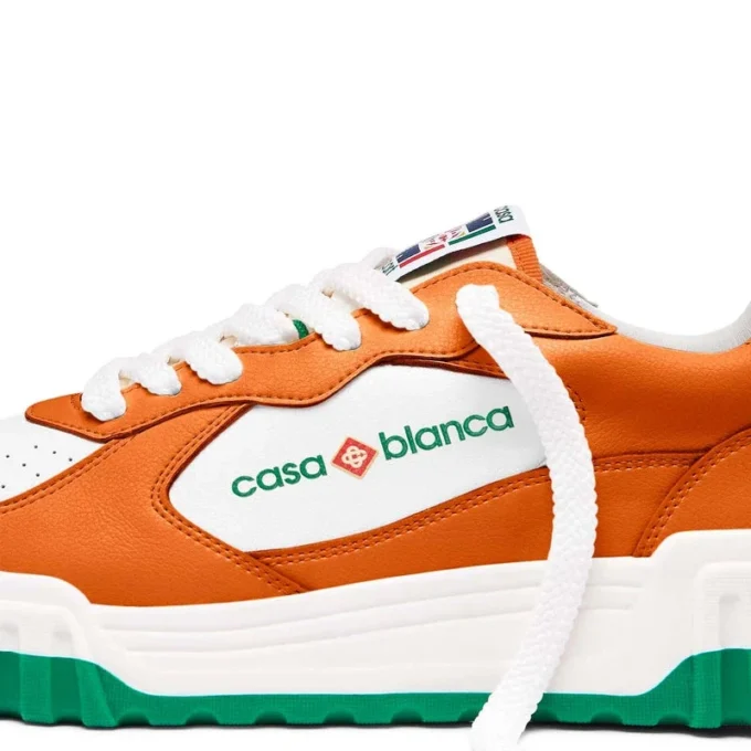 Heren Court oranje & witte sneakers