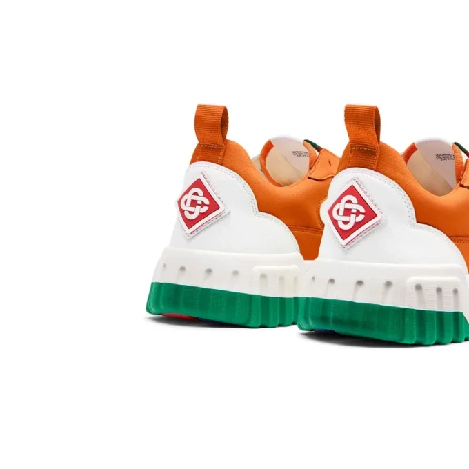 Heren Court oranje & witte sneakers