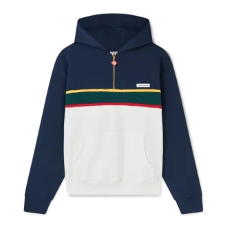 Hoodie met kwartrits en kleurblokken Hoodie met kwartrits en kleurblokken