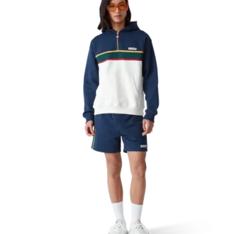 Hoodie met kwartrits en kleurblokken Hoodie met kwartrits en kleurblokken