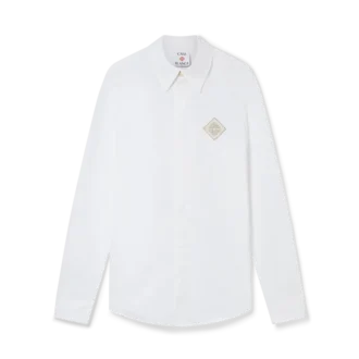 Katoen overhemd met parel-diamantpatch Katoen overhemd met parel-diamantpatch