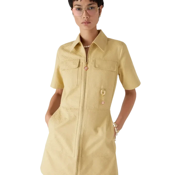 Katoenen Monogram Jacquard-jurk