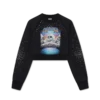 La Pramonition cropped sweatshirt met kristallen versiering La Pramonition cropped sweatshirt met kristallen versiering