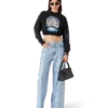 La Pramonition cropped sweatshirt met kristallen versiering La Pramonition cropped sweatshirt met kristallen versiering